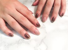 プルメリア(Plumeria)/【ハンド】2色ブラウンフレンチ