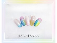 エイチスリー(H3)/レインボー色のバカラネイル