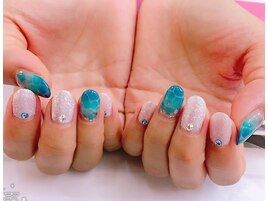 ドロップネイル+ワンカラー