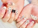 フレンチワンホンネイル／ドット