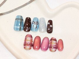 チェック＊上¥9,000下¥10,000