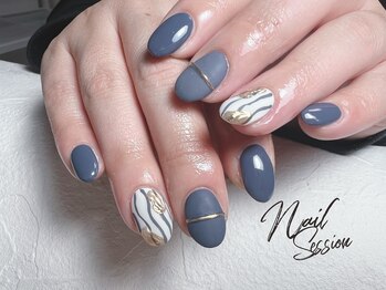 ネイルセッション(nail session)/ネイビーニュアンス