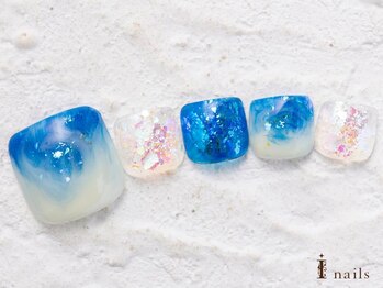 アイネイルズ 横浜WEST店(I-nails)/ブルーグラデぷっくり8480円