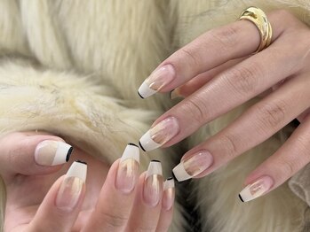 フレンチ ミラーグラデーション