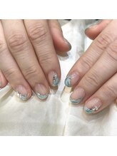 エムスラッシュ 横浜元町店(M.SLASH)/涼しげ夏ネイル