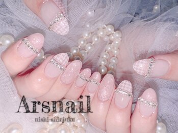 アルスネイル(Ars nail)/千鳥柄フレンチ