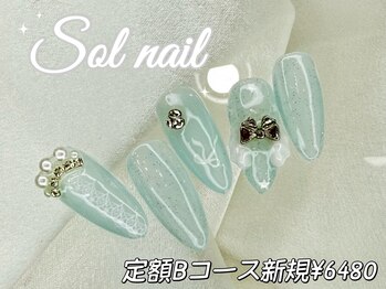ソルネイル 池袋(Sol Nail)/定額ブルーリボンレースネイル
