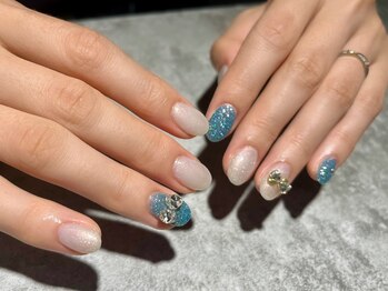 ネイルアン 下中野店(Nail Ann)/リボンパーツ×フラッシュネイル