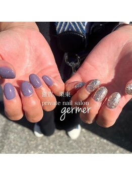 ジェルメ(germer)/左右ちぐはぐネイル！