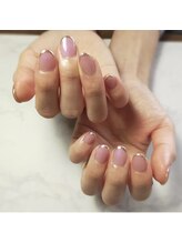 フレイムス アイラッシュ アンド ネイル(FRAMES)/偏光ピンク×細フレンチ