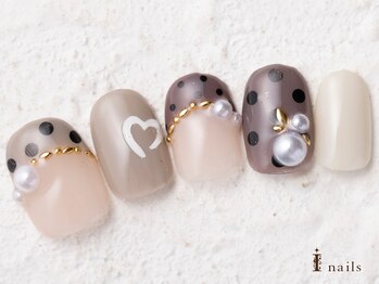 アイネイルズ 横浜WEST店(I-nails)/大人ドットフレンチネイル9480円