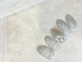 ビジューネイル/冬ネイル