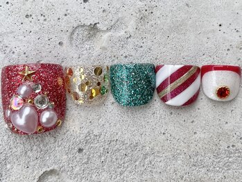 フリークネイル(FREAK Nail)/パールラメツリーFOOT ¥13500