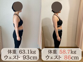 やくわ新坂町はり灸マッサージ治療院/体重-4.4kgのサイズダウン