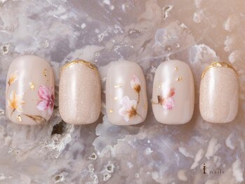 アイネイルズ 吉祥寺店(I nails)/ナチュラル和柄フラワー