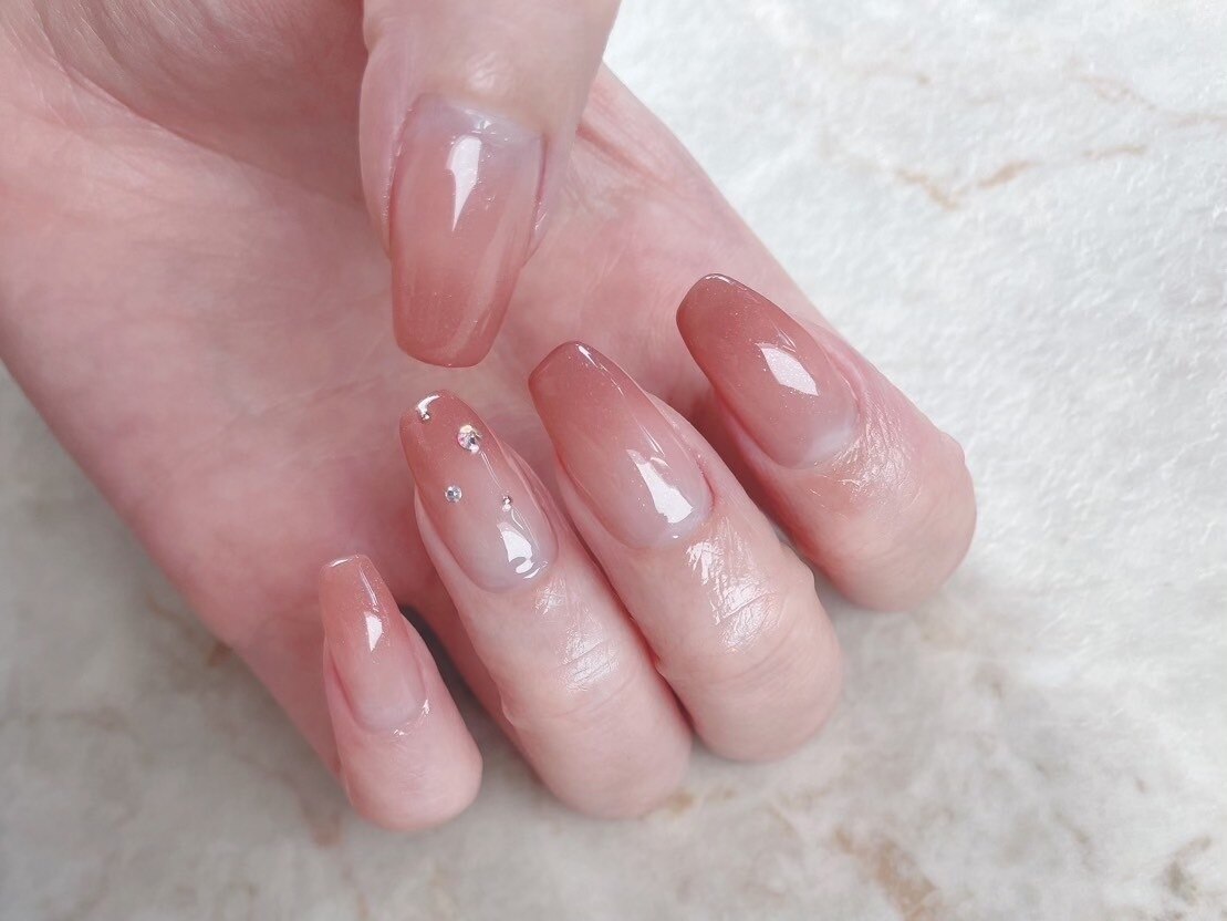 くすみグレージュピンクミラーグラデーション ワンホンニュアンスネイル 韓国 秋冬 くすみグレージュピンクミラーグラデーション ワンホンニュアンス