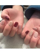 ネイルサロン ジュエル(Nail salon JEWEL)/ボルドー×ドット