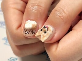 ワンちゃんの3Dネイル☆