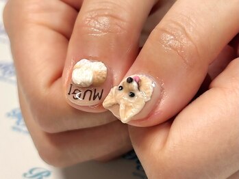 ワンちゃんの3Dネイル☆