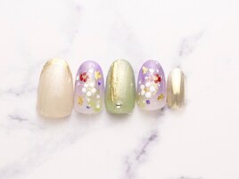 ラッキー和柄梅ネイル全員￥8980