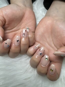 フラワーズネイル(flowers nail)/カラフルストーンネイル