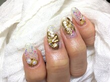 ネイルクラブ(nail club)/キラキラ可愛いフラワーネイル