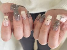 ラクエ(Laque)/ホワイト グレー ドット 透け感