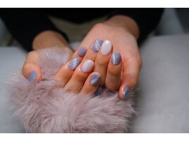大理石ネイル/ブルーネイル