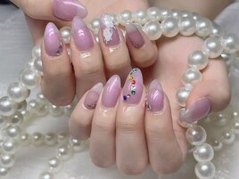 夏ネイル、花ネイル