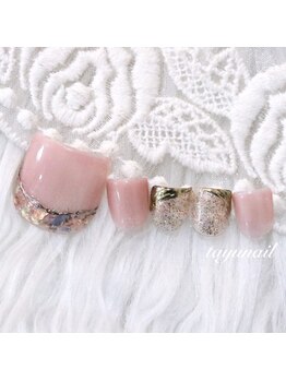 たゆ ネイル(たゆnail)/ミラーパラジェルフットネイル