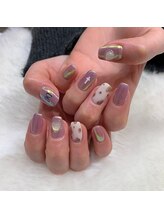 ネイルサロン ドレリッチ 心斎橋店(drerich)/サテンパウダー オーロラネイル