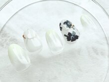 ブレスネイル(brace Nail)/黒花映えネイル