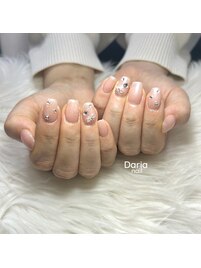 ミニリボンのワンホンネイル