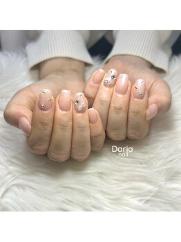 ダリア(Daria)/ミニリボンのワンホンネイル