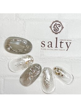 ネイルアンドアイラッシュサロン ソルティ 寺田町(salty)/キラキラニュアンス