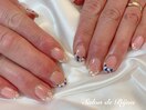 押し花フレンチネイル