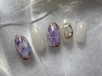 ニュアンス天然石ネイル