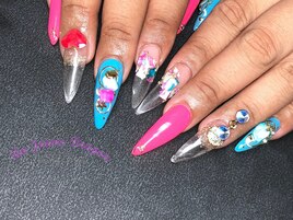 【ロングネイル】派手ネイル