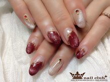 ネイルクラブ(nail club)/大人可愛い冬のマグネットネイル