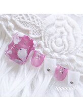 たゆ ネイル(たゆnail)/ピンクフラワーフットネイル