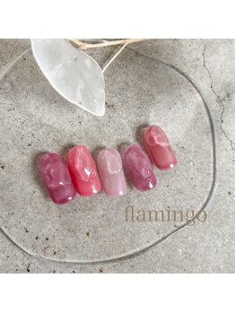 フラミンゴ(flamingo)/キャンペーンネイル¥6000