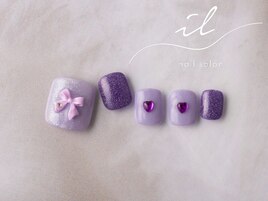 紫×フラッシュネイル