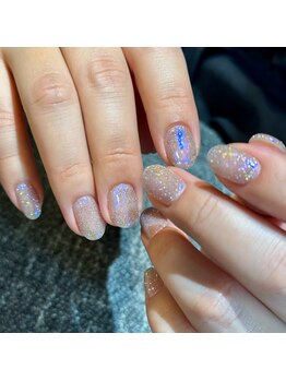 ラブクロム(LOVE CHROME)/うるうるオーロラネイル