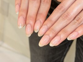 ラメフレンチ×ミラーライン