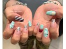 ミントグリーン★アートネイル