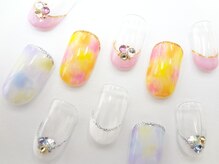 ネイルサロン クイール 小山店(NAIL SALON QUILL)/タイダイ×フレンチ