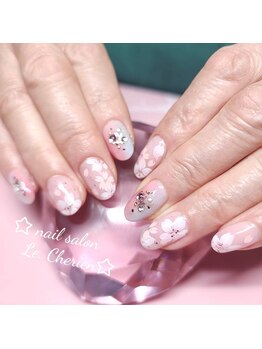 #手描きフラワー