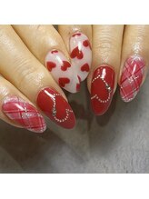 セクションプラス 吉祥寺(SECTION+)/赤×ハートネイル