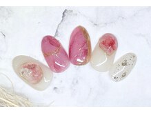 アルセア 上野御徒町店(Alcea)/春ネイル　ニュアンス　インク