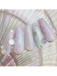 夏デザイン淡い水面アート♪